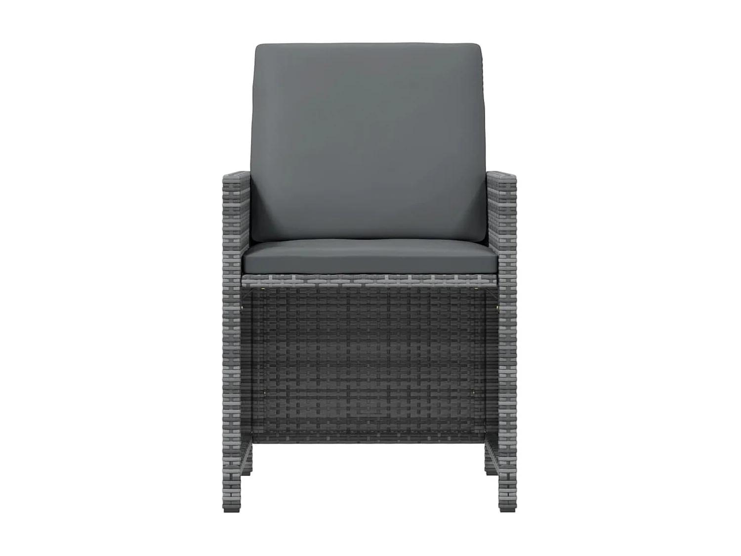 Ensemble à manger de jardin coussins 7pcs Résine tressée Gris