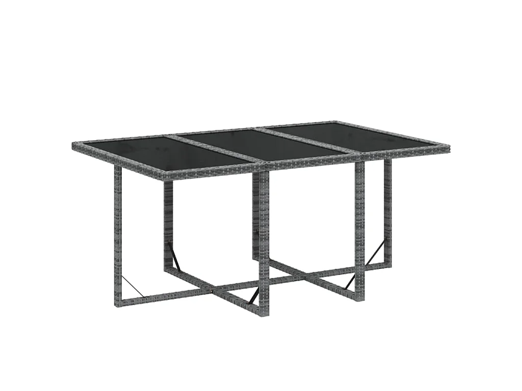 7-delige Tuinset met kussens poly rattan grijs