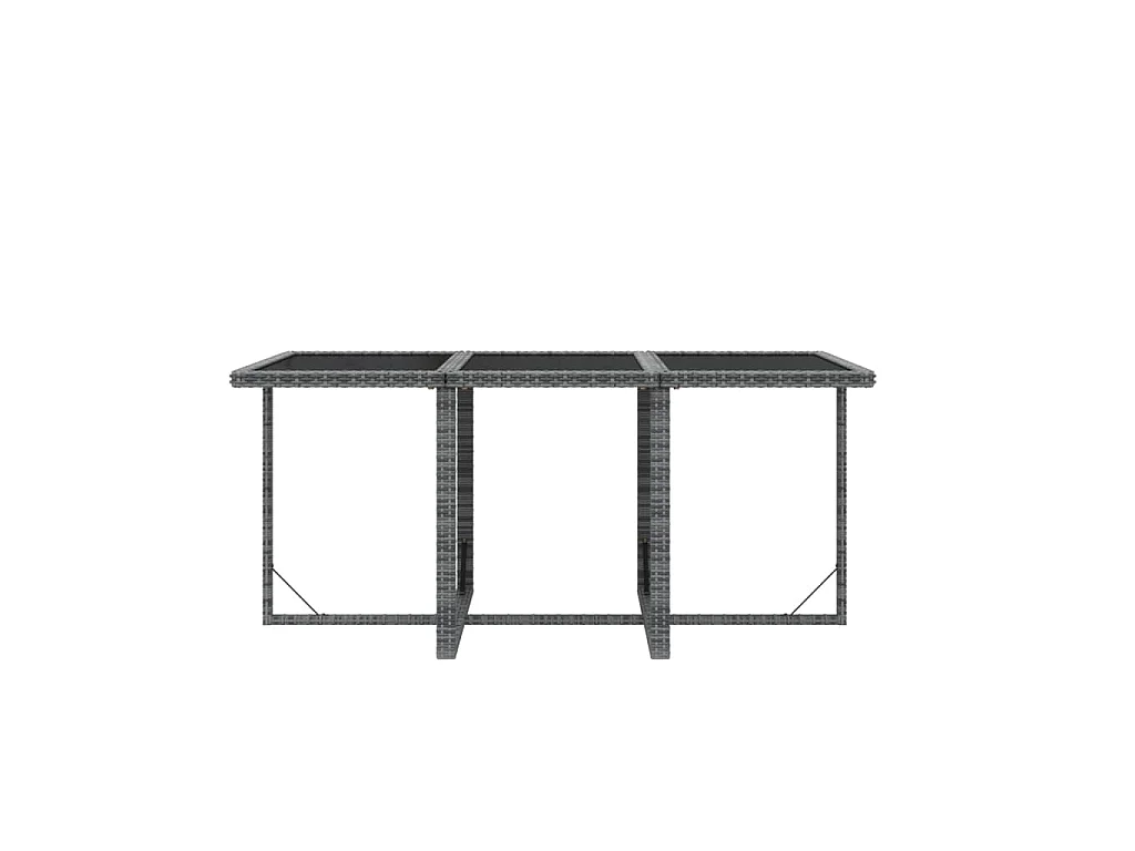 7-delige Tuinset met kussens poly rattan grijs