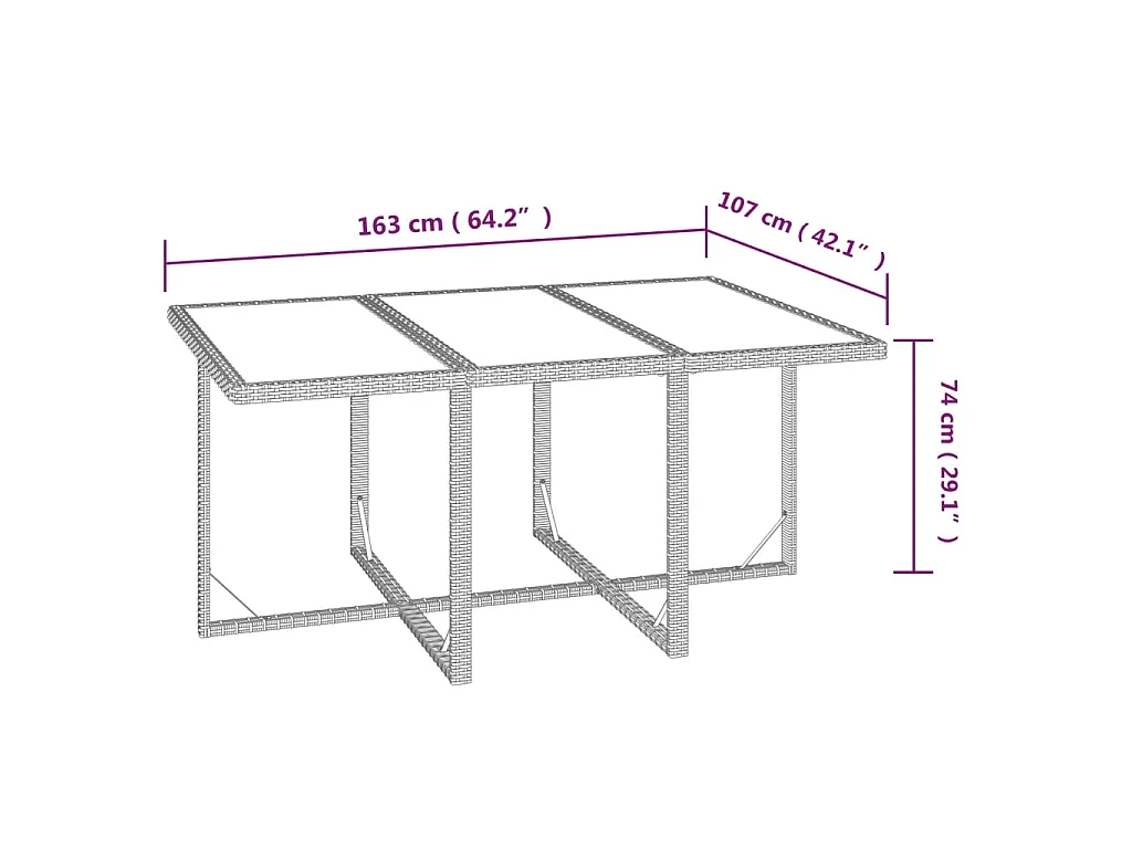 7-delige Tuinset met kussens poly rattan grijs