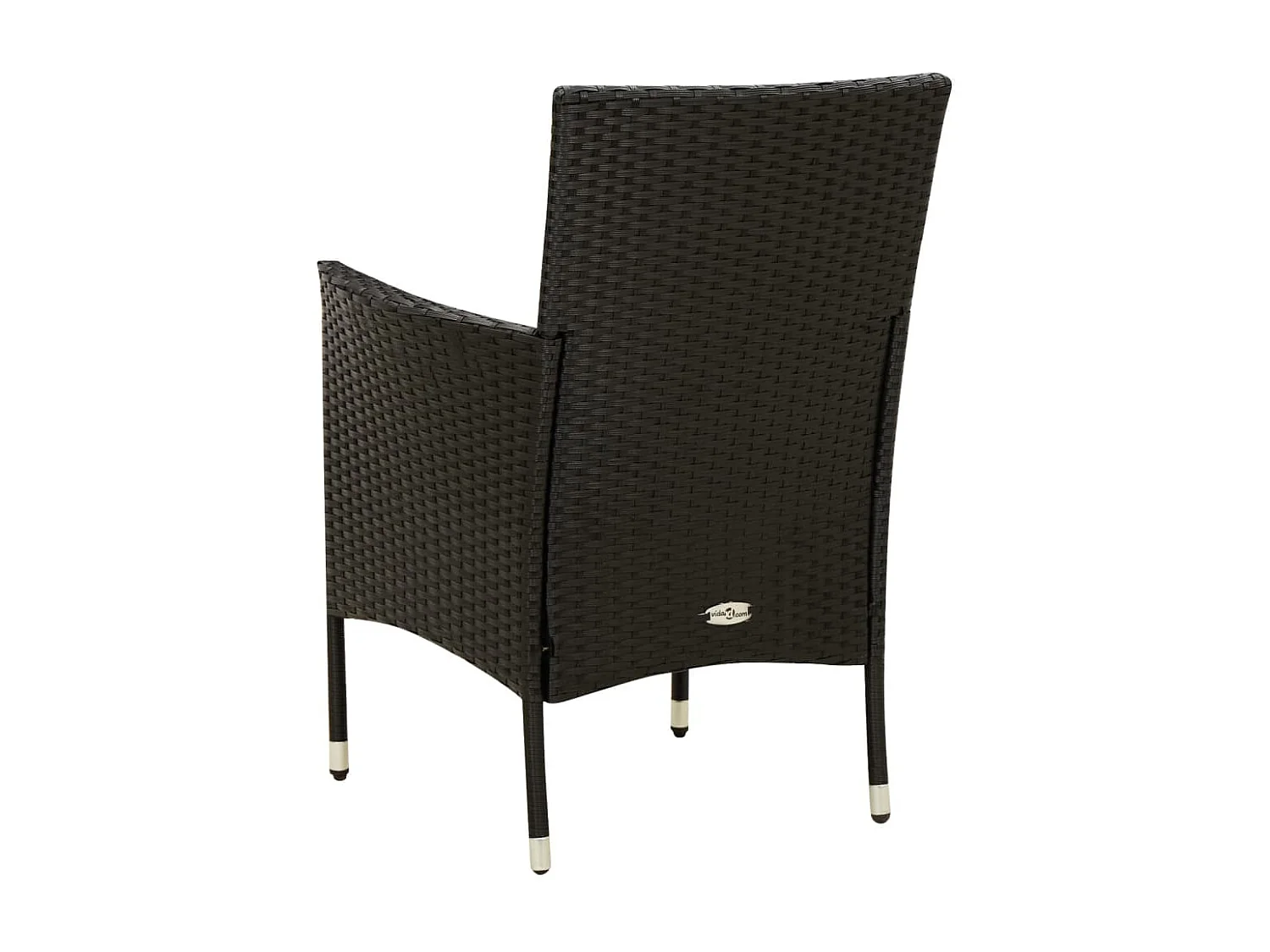 7 pcs conjunto jantar exterior com almofadões vime PE preto