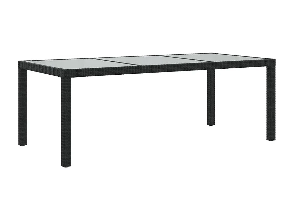 7 pcs conjunto jantar exterior com almofadões vime PE preto