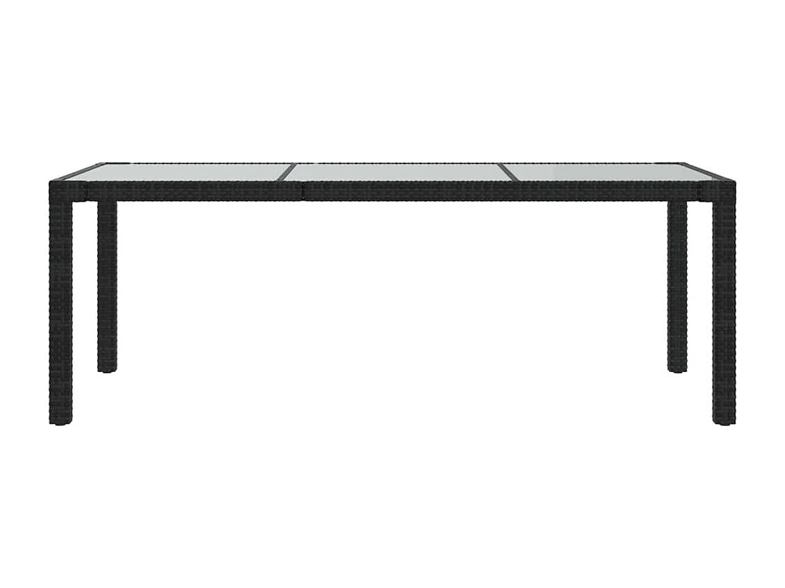 7 pcs conjunto jantar exterior com almofadões vime PE preto