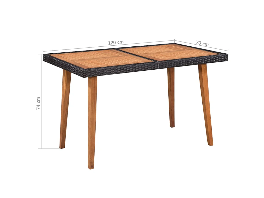 5-delige Tuinset poly rattan zwart en bruin