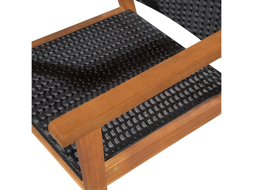 5-delige Tuinset poly rattan zwart en bruin