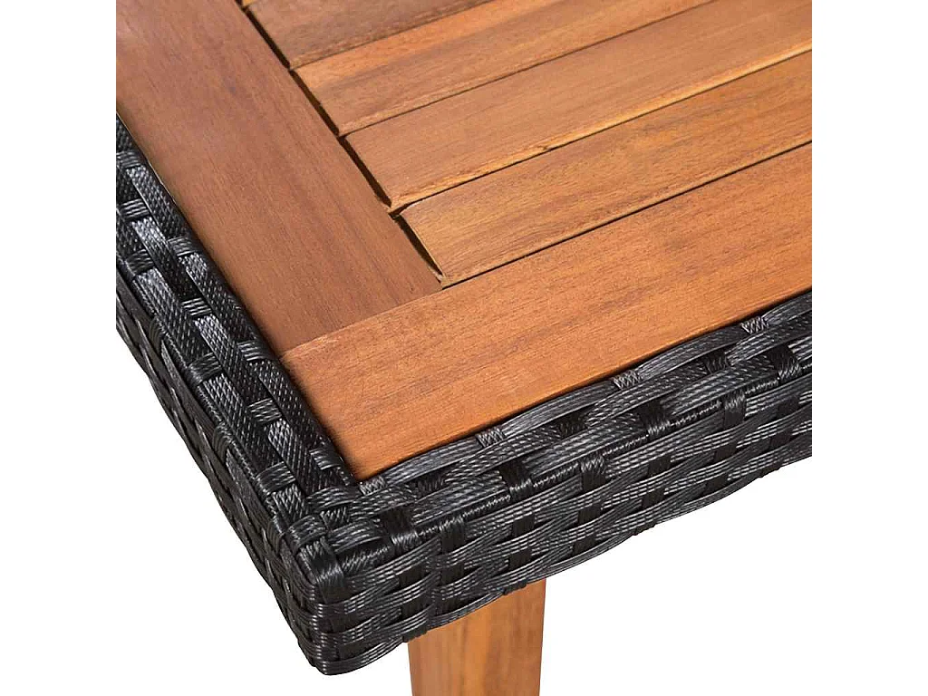 Ensemble à manger d'extérieur 5 pcs Résine tressée Noir marron