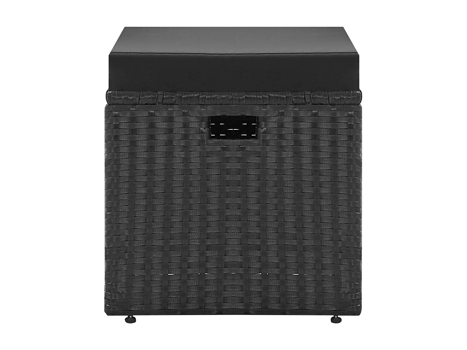 Salon de jardin 4 pcs Noir avec coussins Résine tressée