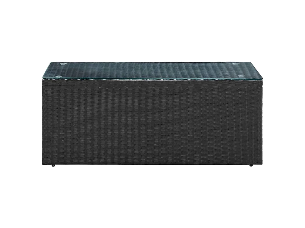 Salon de jardin 4 pcs Noir avec coussins Résine tressée