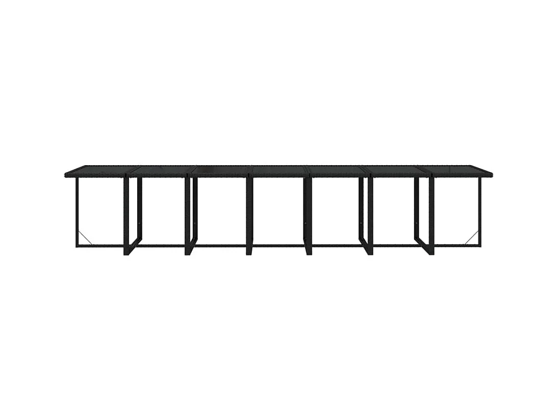 15-tlg. Garten-Essgruppe mit Kissen Poly Rattan Schwarz