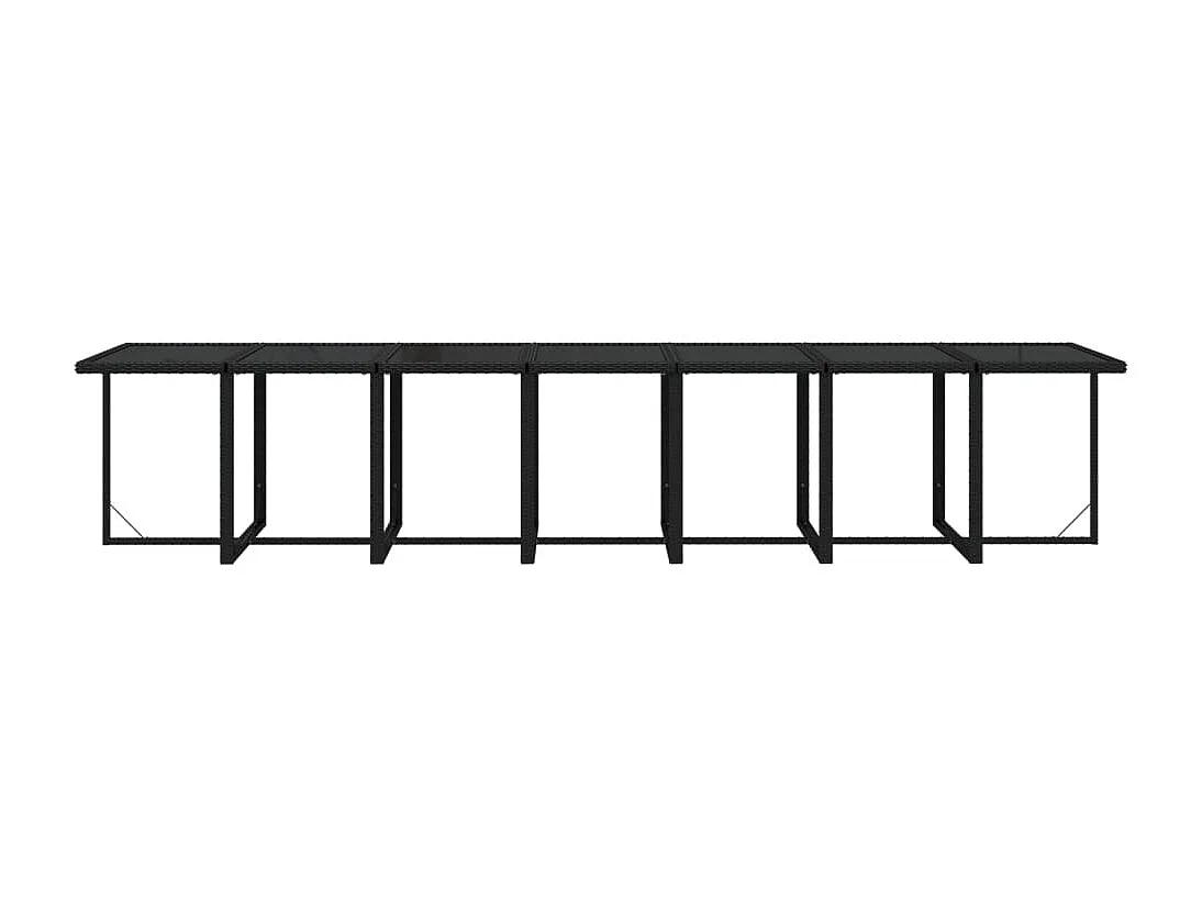 Set Pranzo da Giardino 15 pz con Cuscini in Polyrattan Nero