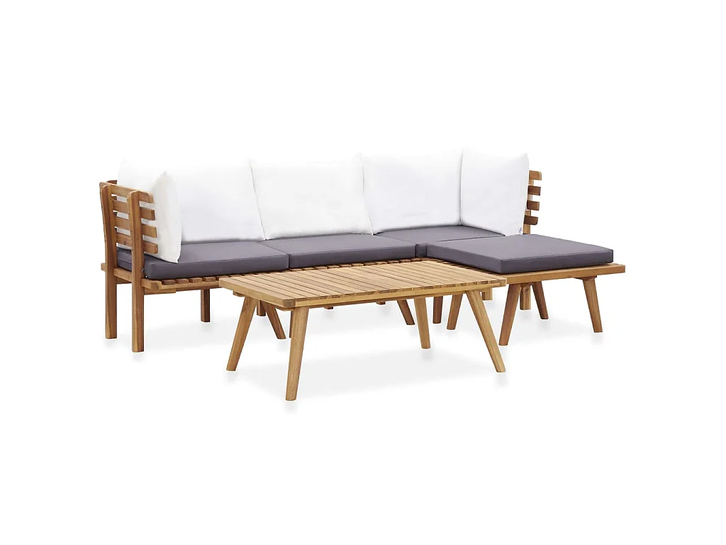 5-delige Loungeset massief acaciahout