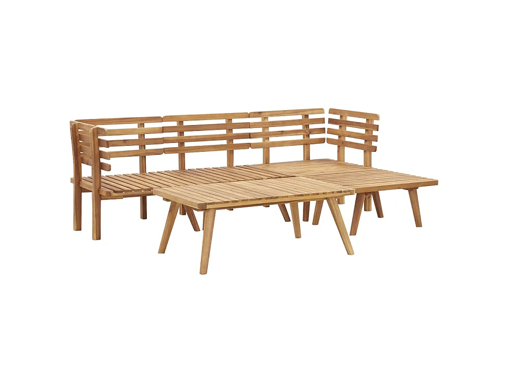 5-delige Loungeset massief acaciahout