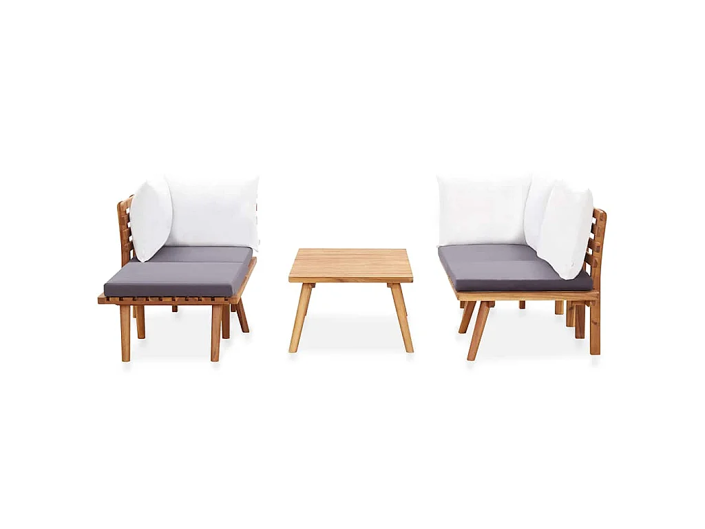 5-tlg. Garten-Lounge-Set Massivholz Akazie