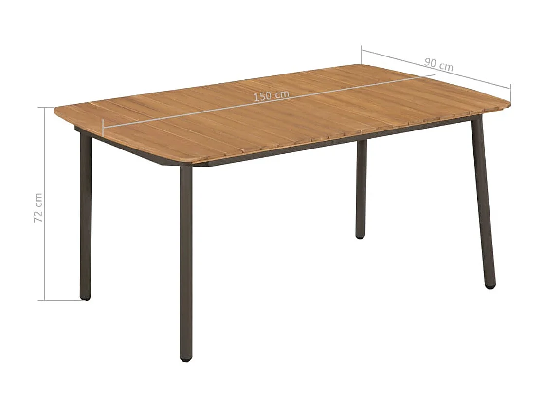 5-tlg. Garten-Essgruppe Poly Rattan Anthrazit