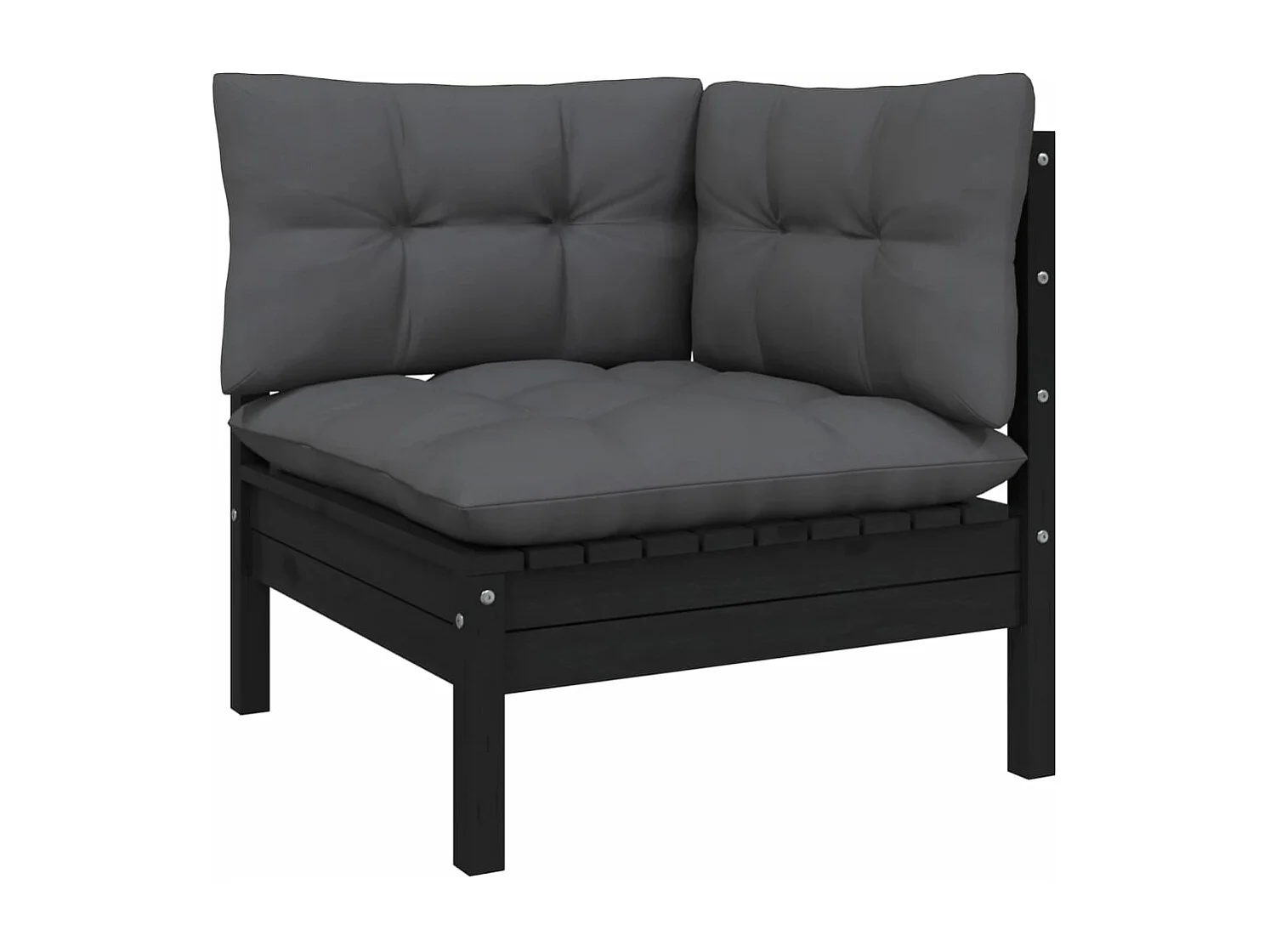 Set Divani da Giardino 11 pz con Cuscini Massello di Pino Nero