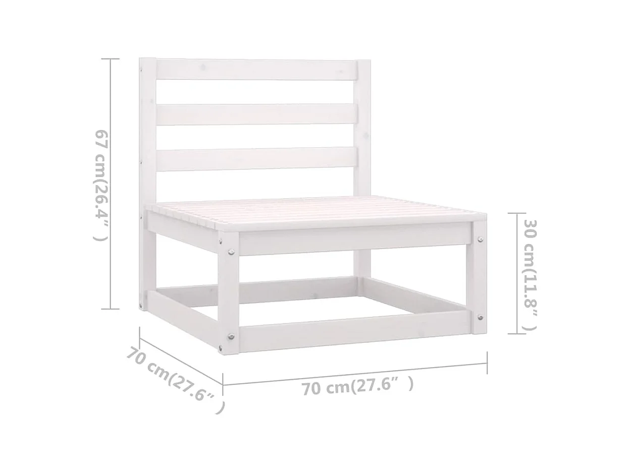 6-delige Loungeset met kussens massief grenenhout