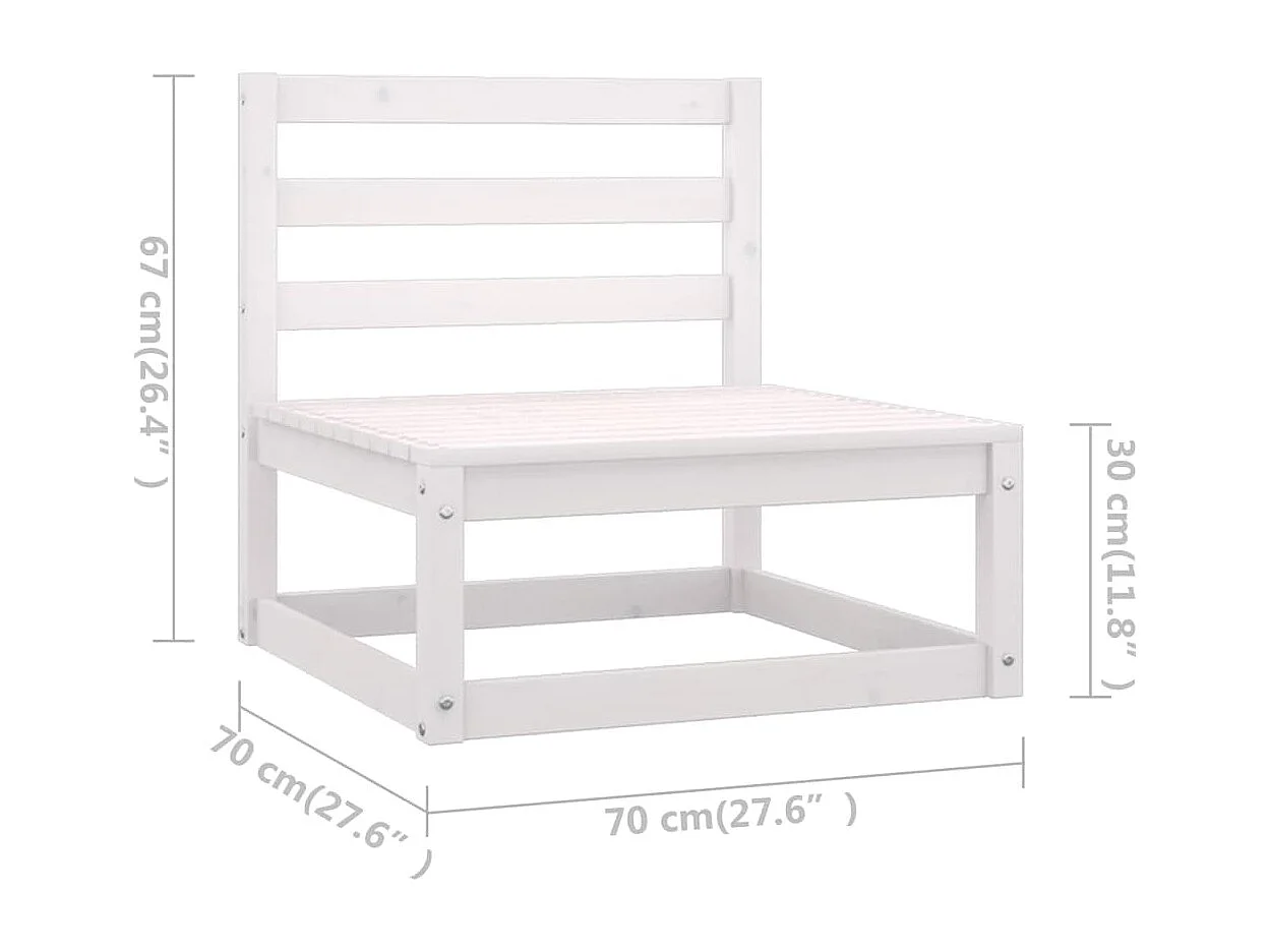 6-tlg. Garten-Lounge-Set mit Kissen Massivholz Kiefer