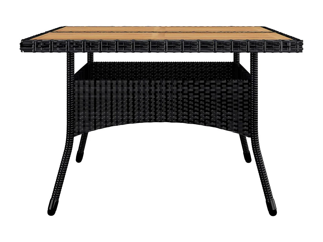 Ensemble à manger de jardin 9 pcs Résine tressée et acacia Noir