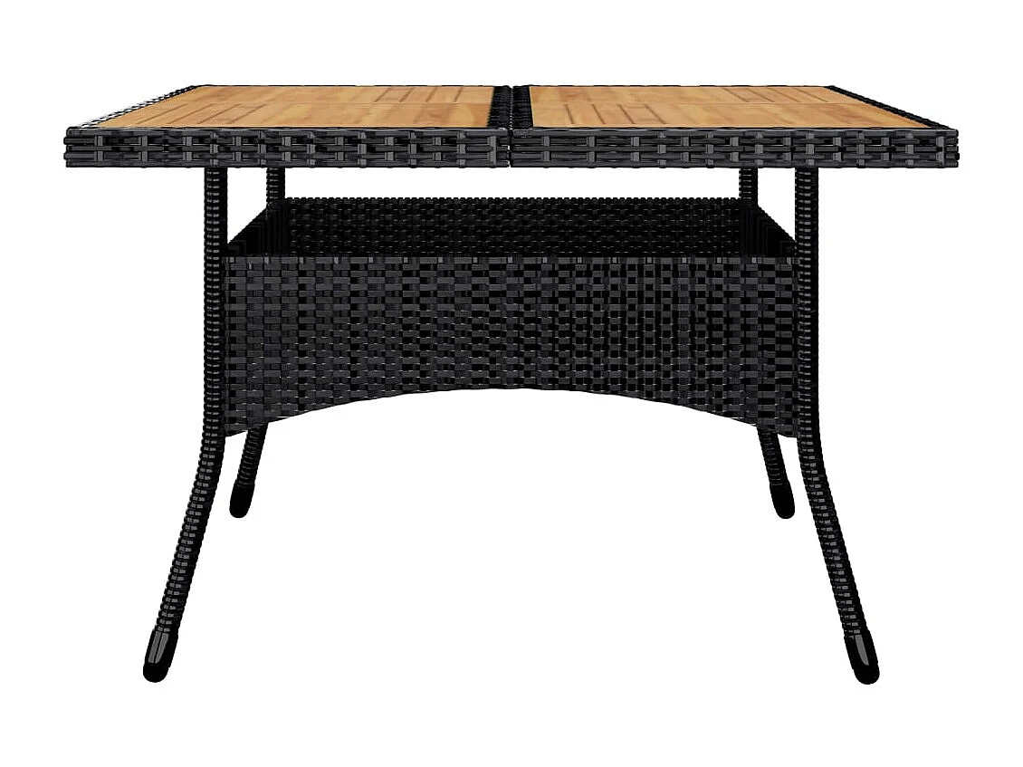 Ensemble à manger de jardin 9 pcs Résine tressée et acacia Noir