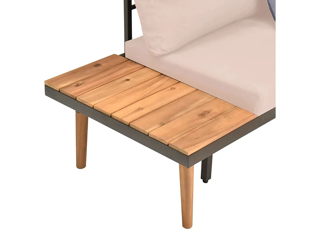 Salon de jardin 4 pcs avec coussins Bois massif d'acacia