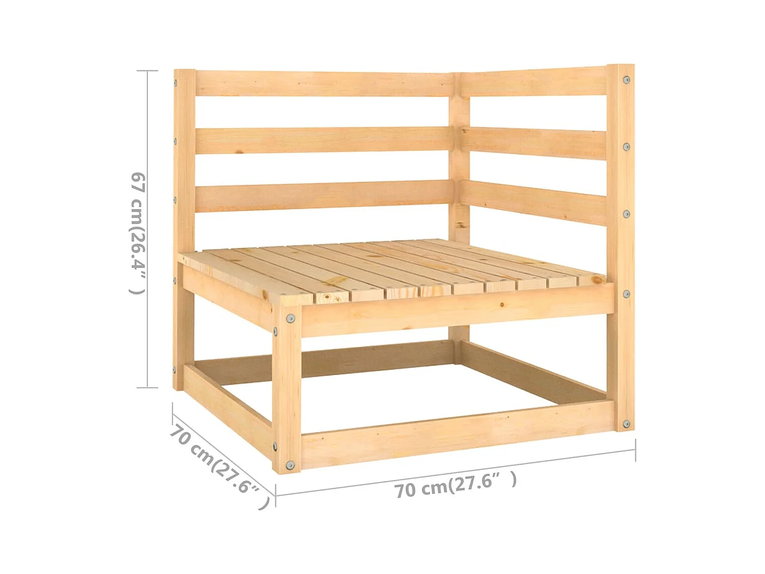 6 pcs conjunto lounge de jardim c/ almofadões pinho maciço