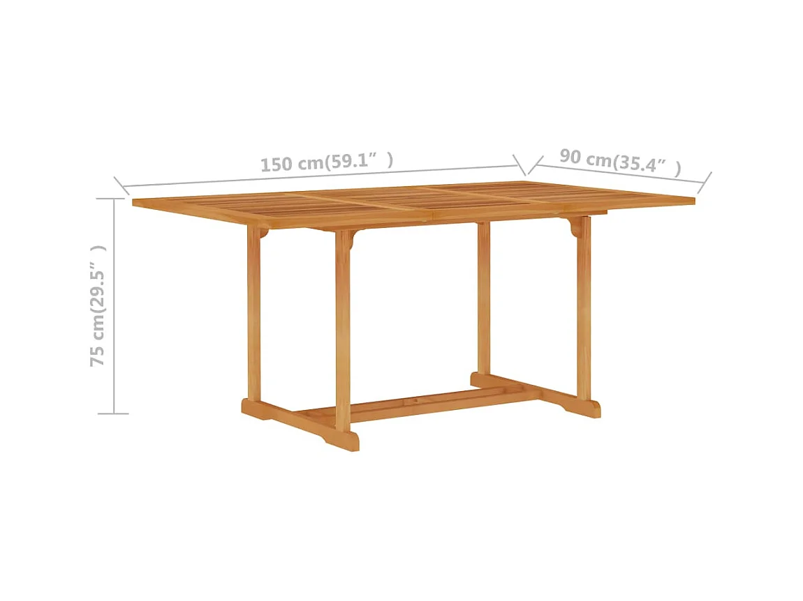 Set da Pranzo da Giardino 5 pz con Cuscini in Legno di Teak