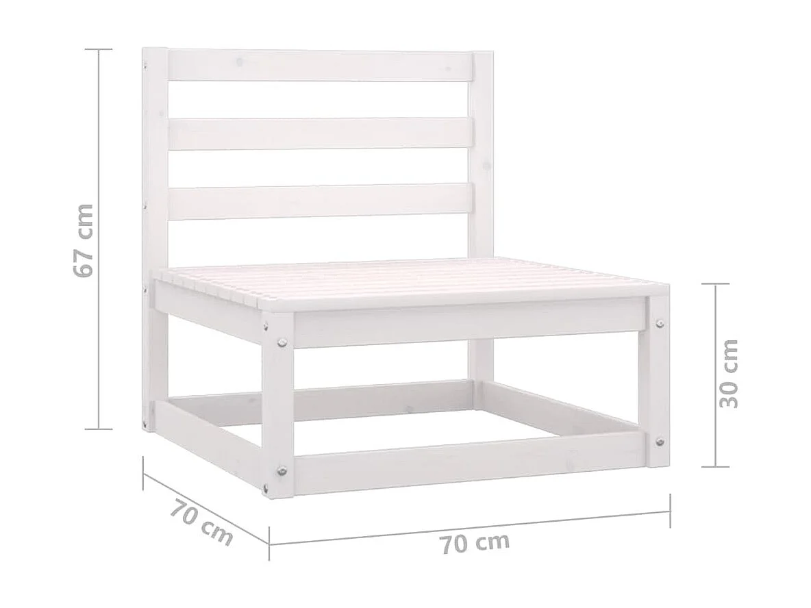 Salon de jardin 6 pcs avec coussins Bois de pin massif