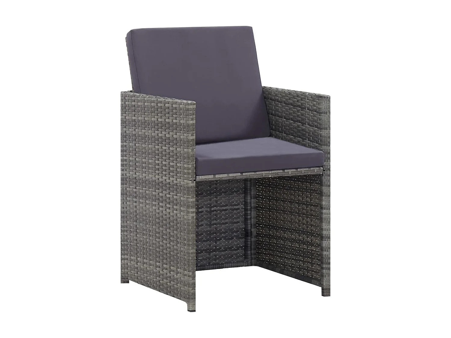 Salon de jardin 13 pcs Résine tressée bois d'acacia Anthracite