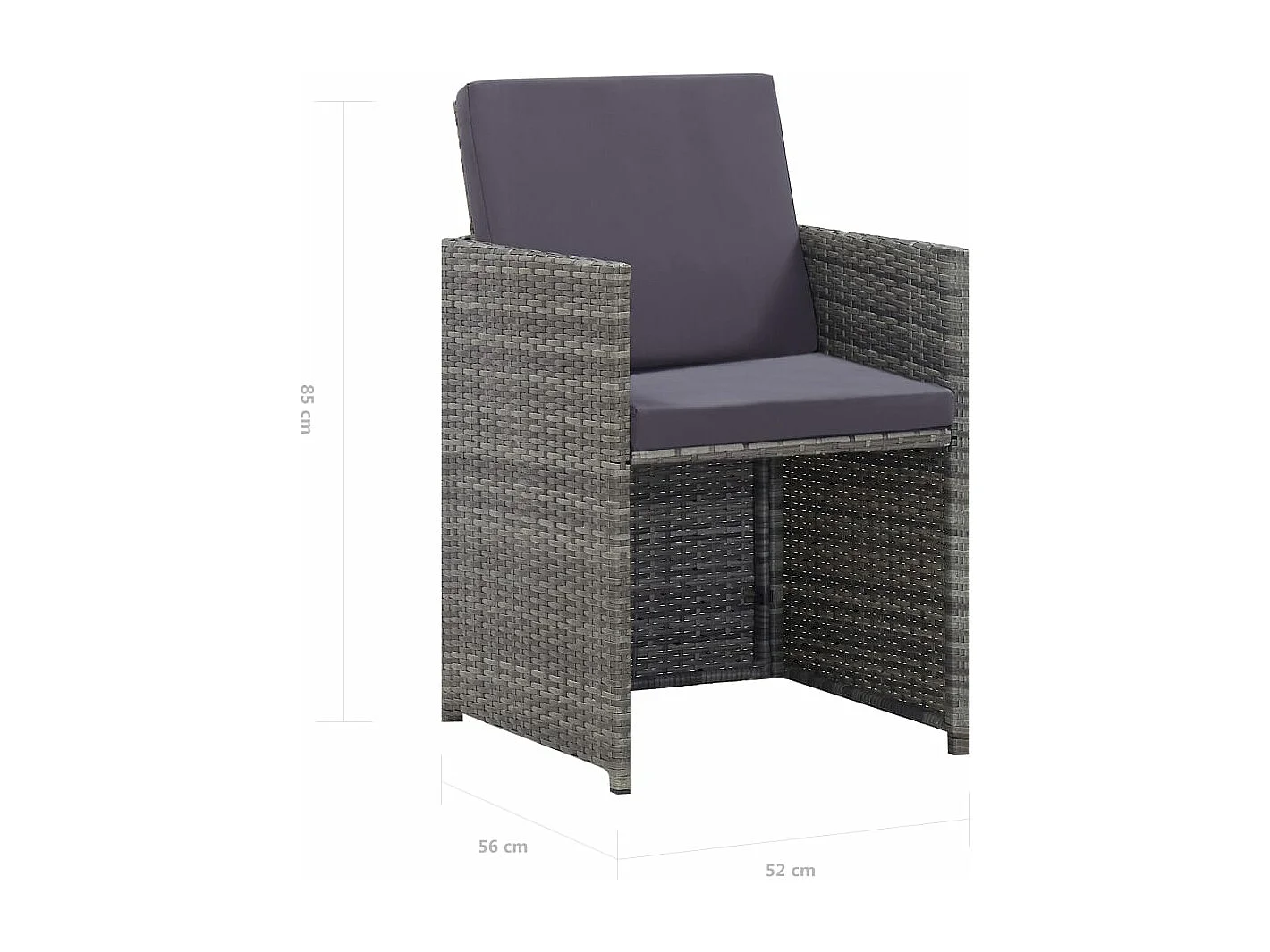 Salon de jardin 13 pcs Résine tressée bois d'acacia Anthracite