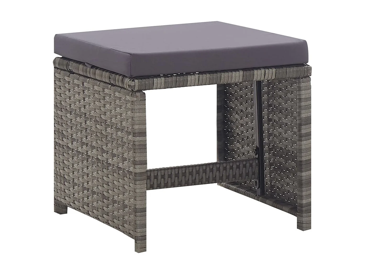 Salon de jardin 13 pcs Résine tressée bois d'acacia Anthracite