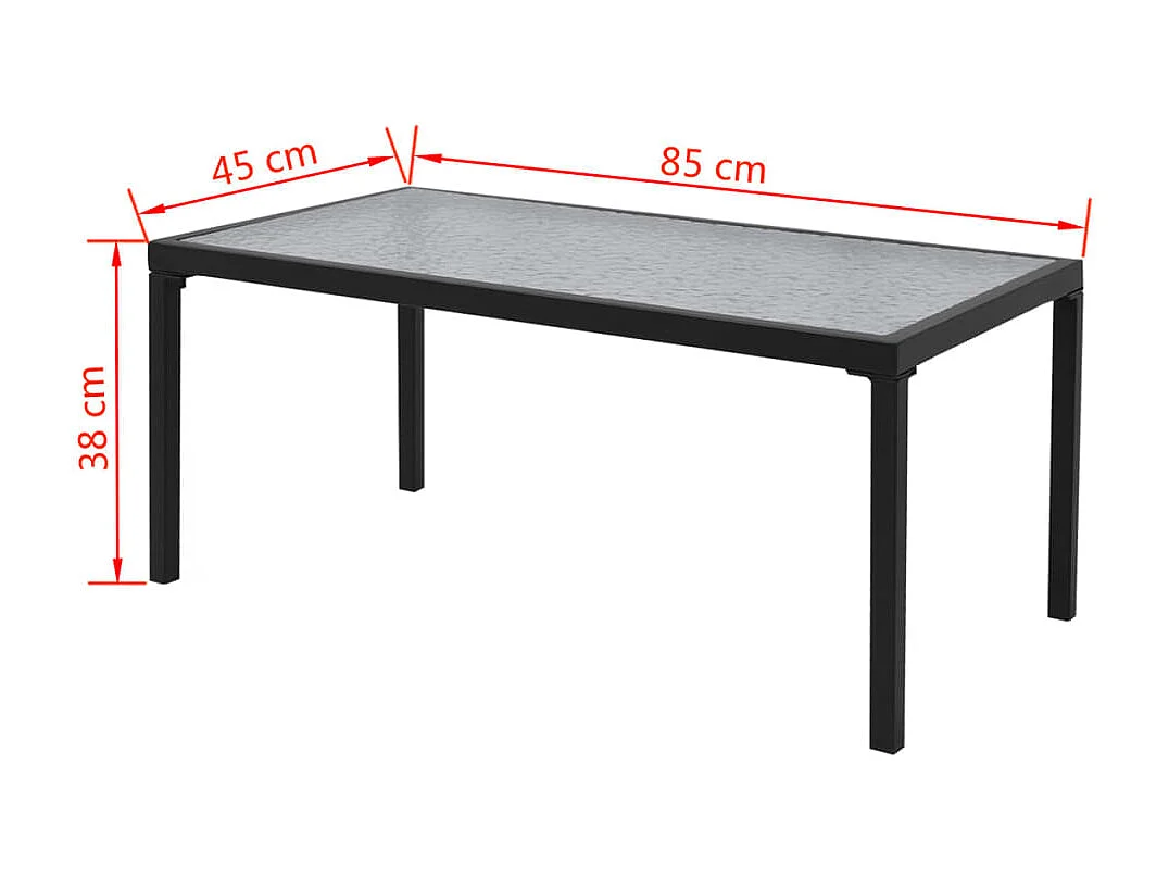 4 pcs conjunto lounge para jardim textilene preto