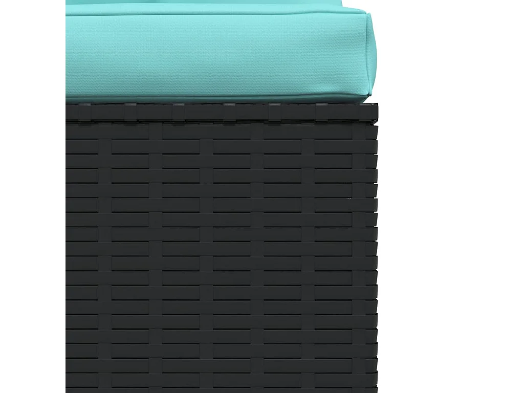 4-tlg. Garten-Lounge-Set mit Kissen Schwarz Poly Rattan