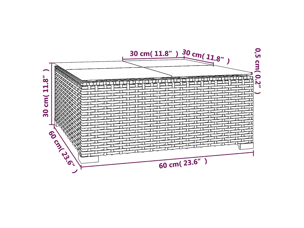 4-tlg. Garten-Lounge-Set mit Kissen Schwarz Poly Rattan