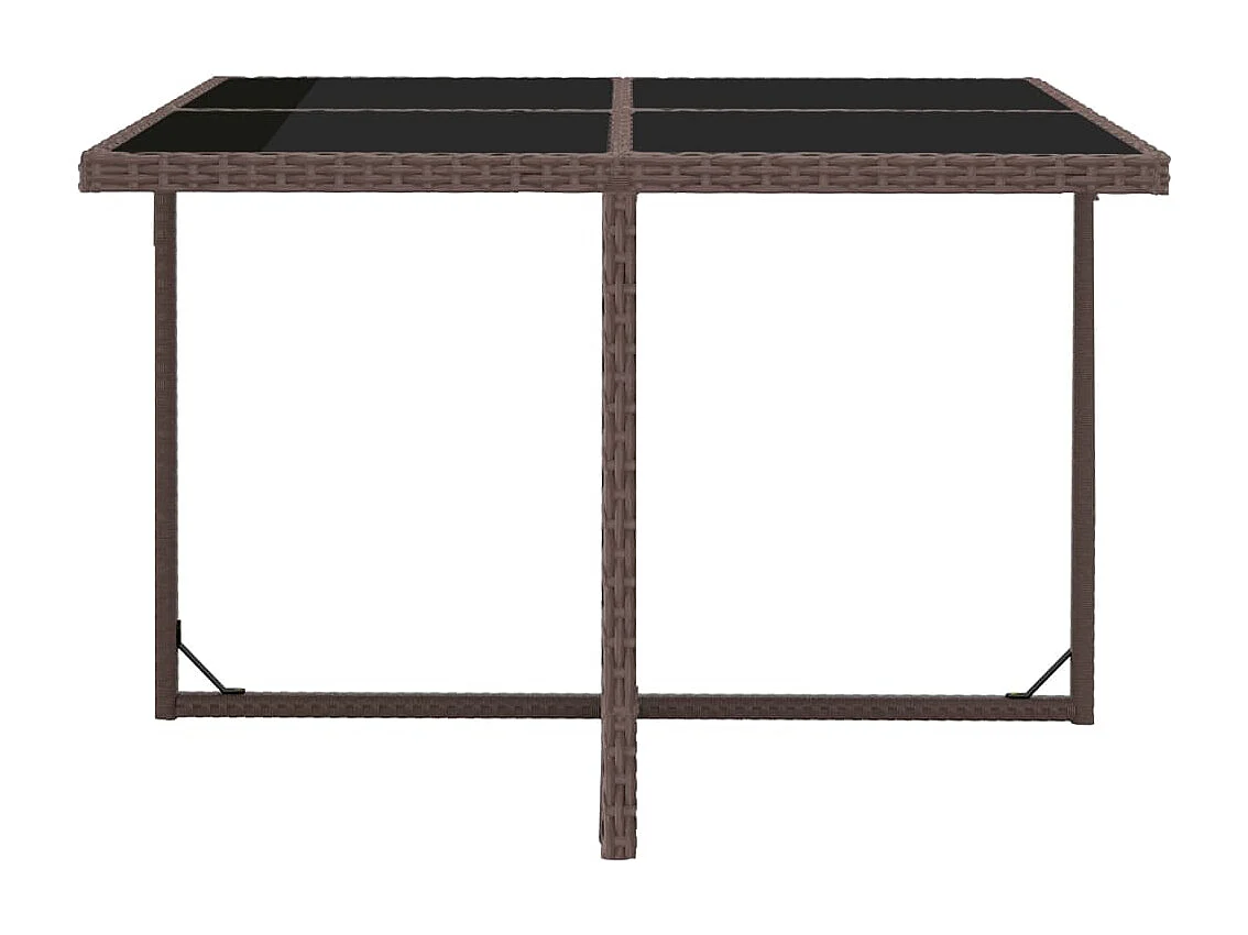 5-delige Tuinset met kussens poly rattan bruin