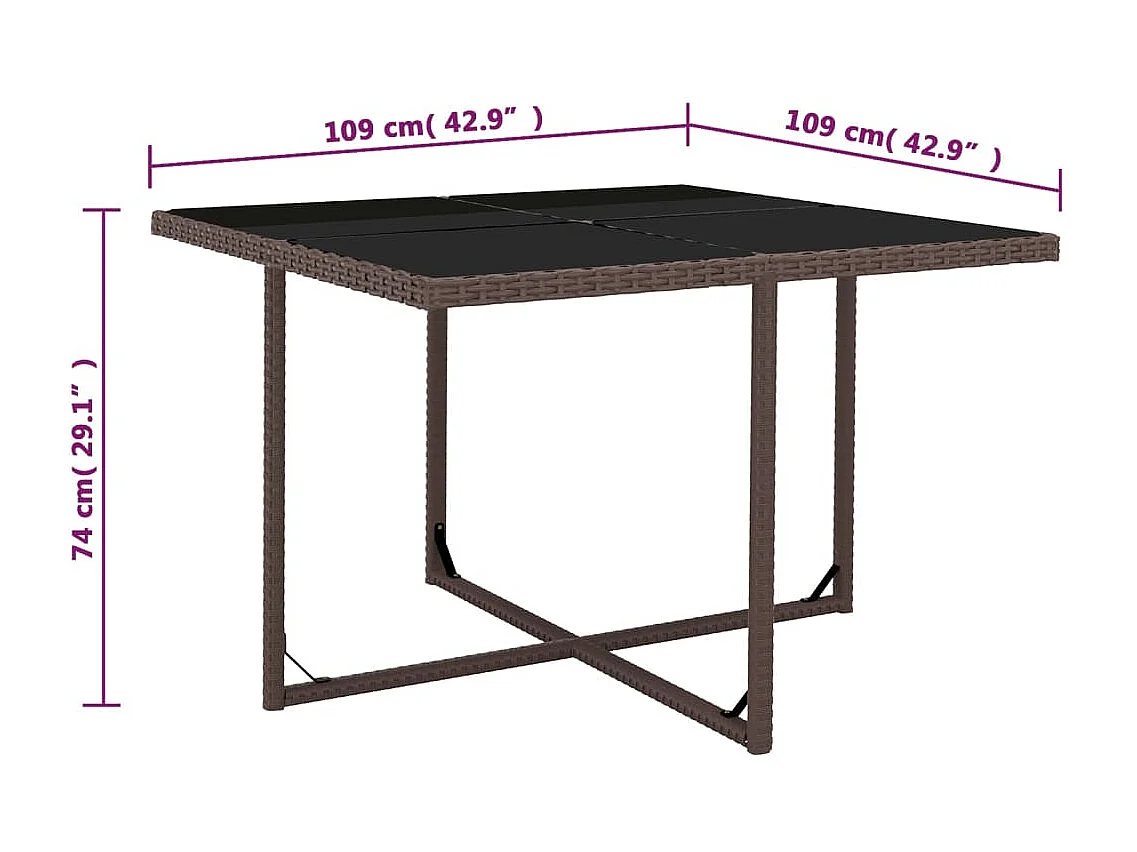5-delige Tuinset met kussens poly rattan bruin