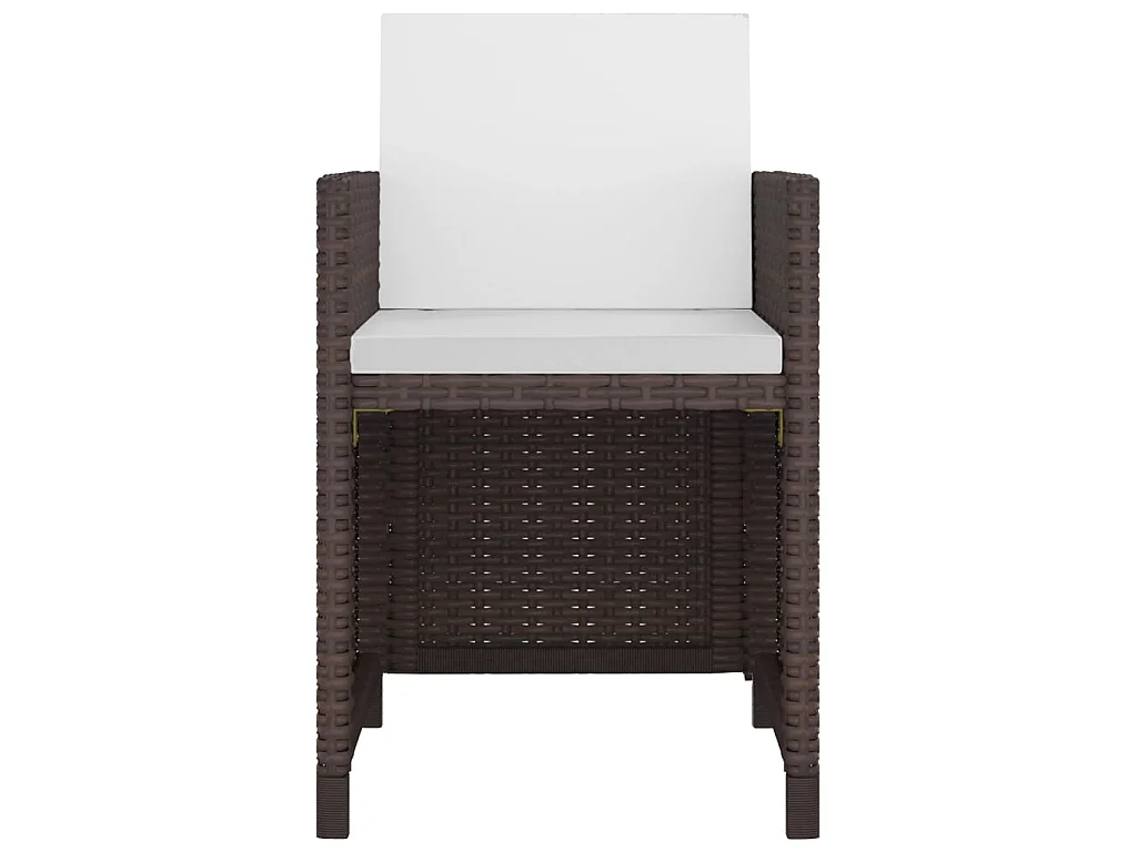 Set de comedor jardín 5 pzas y cojines ratán sintético marrón