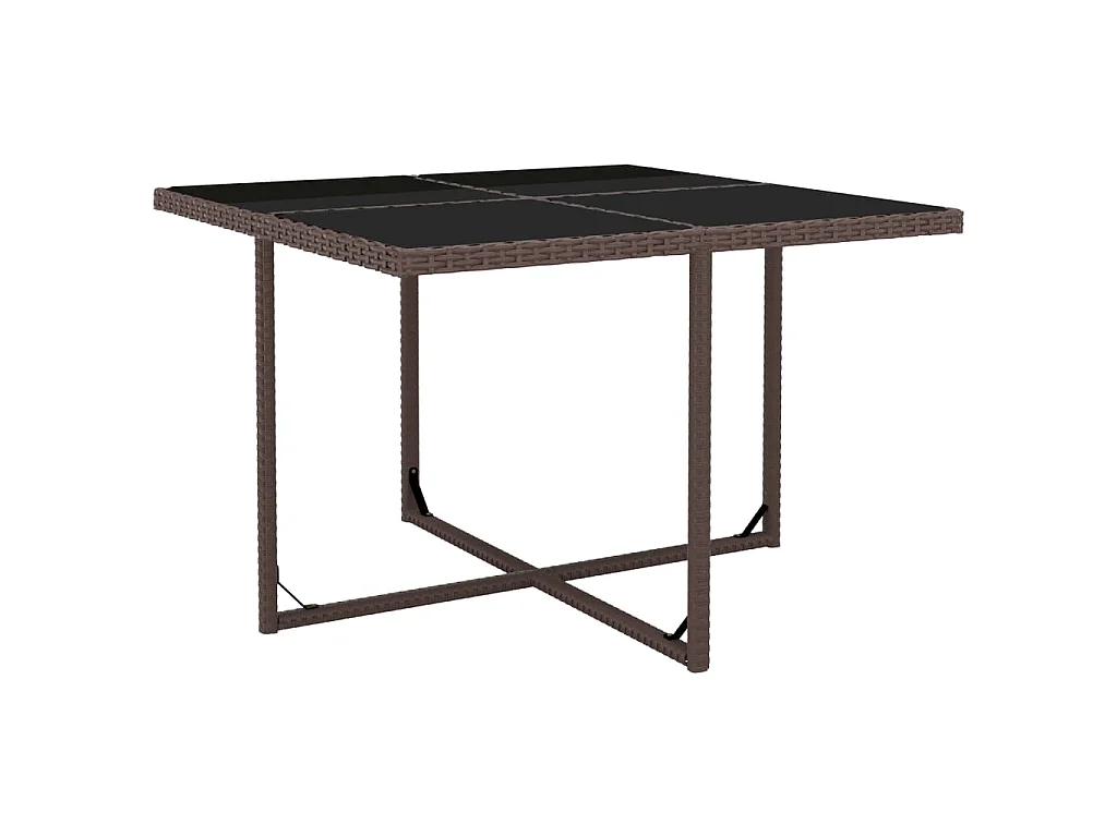 Set de comedor jardín 5 pzas y cojines ratán sintético marrón