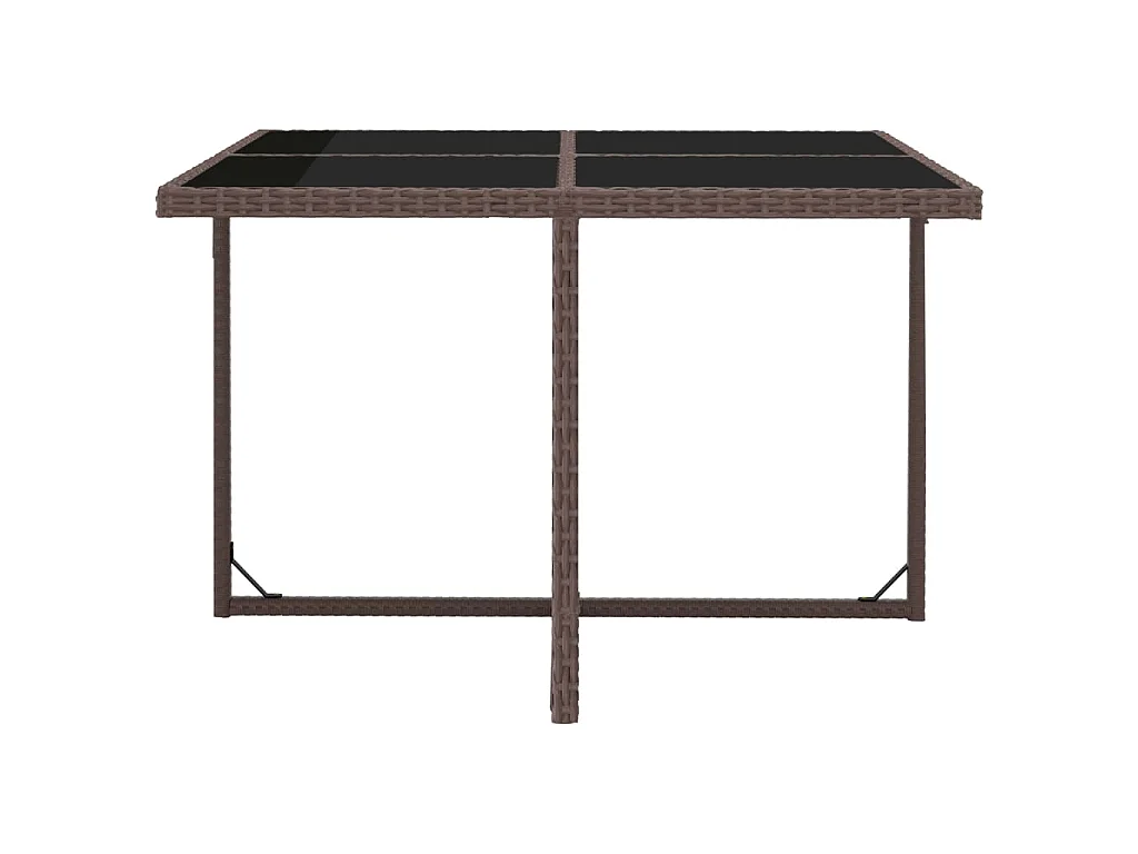 Set de comedor jardín 5 pzas y cojines ratán sintético marrón
