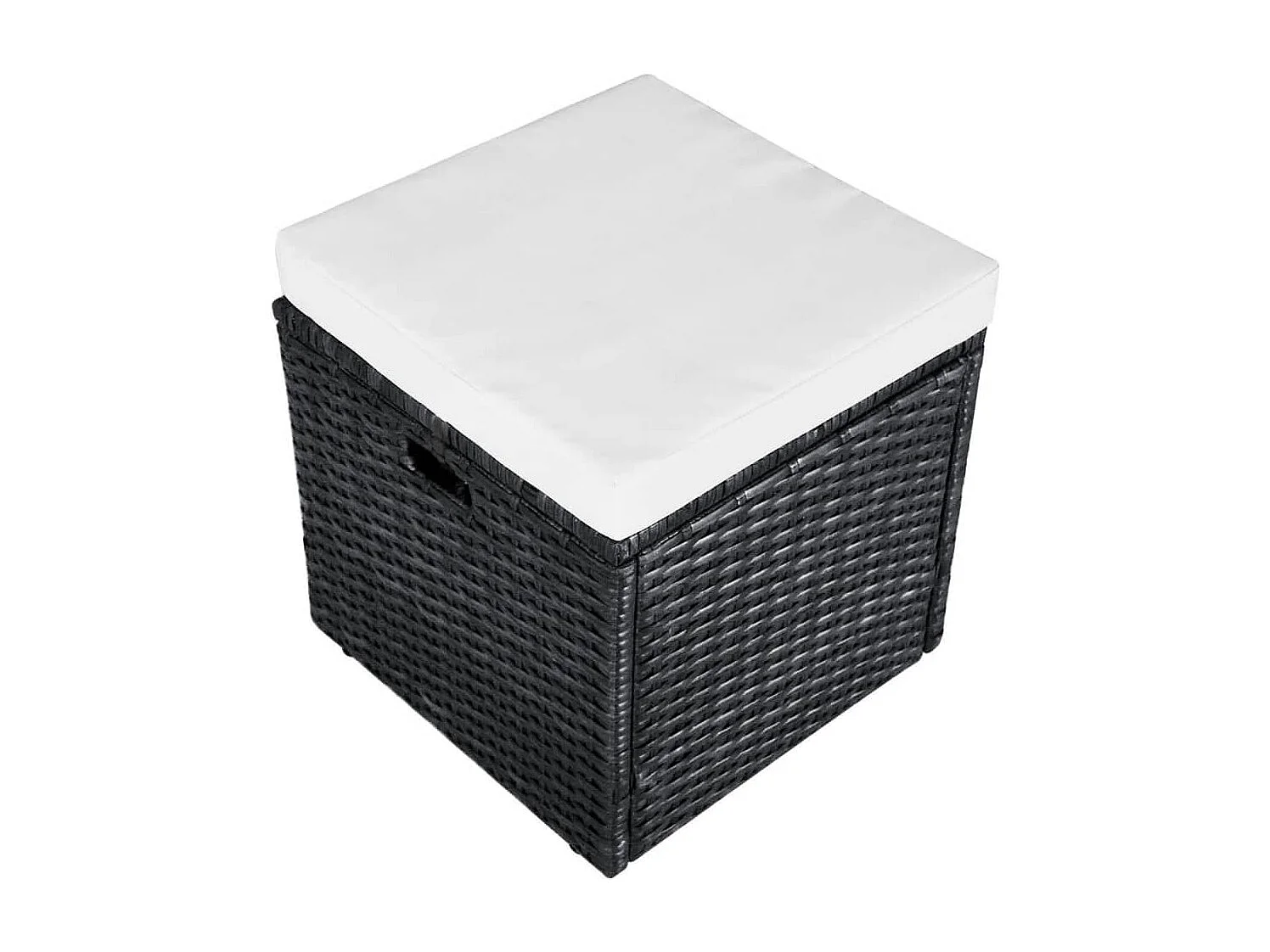 4-tlg. Garten-Lounge-Set mit Auflagen Poly Rattan Schwarz