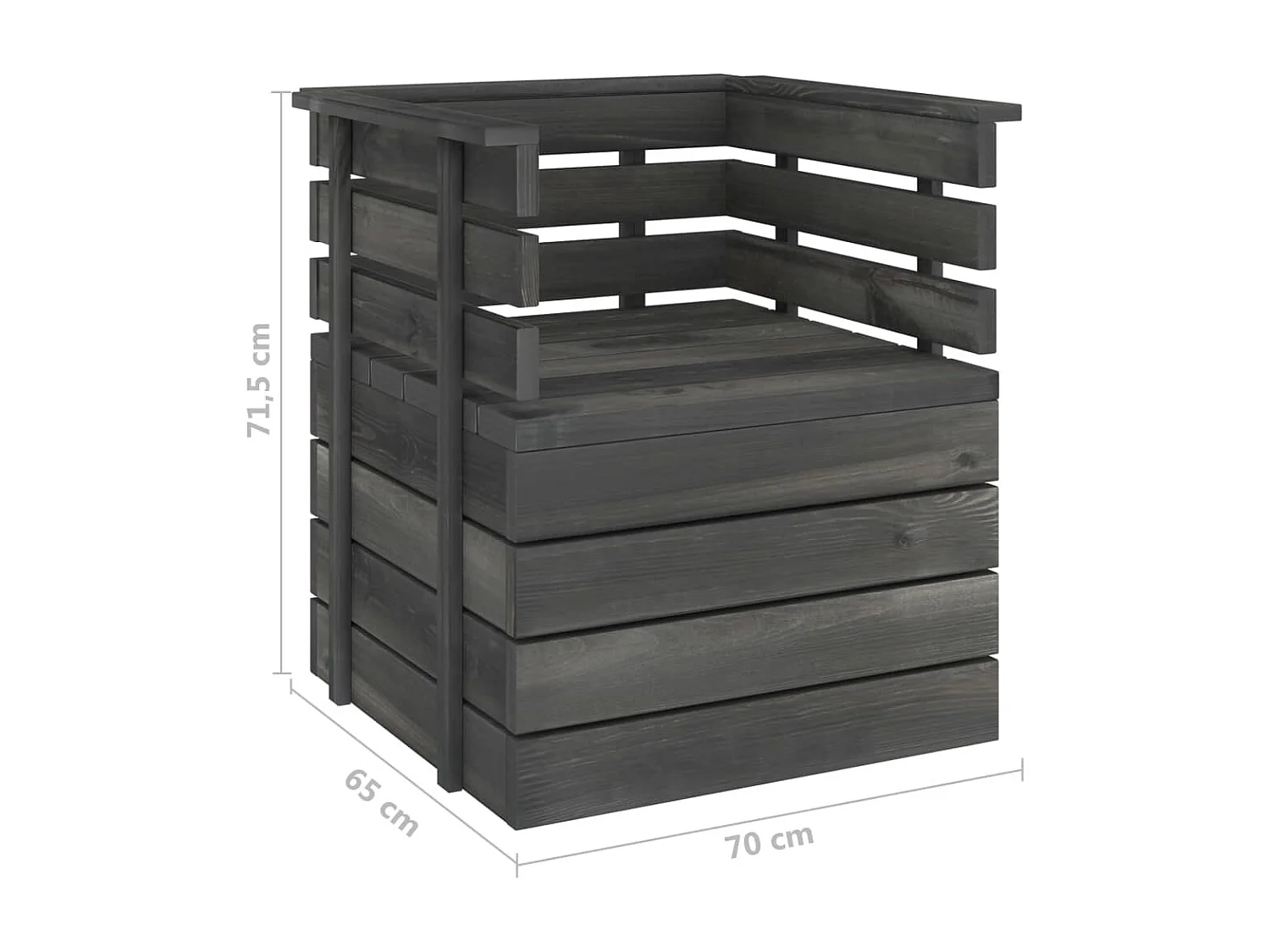 8 pcs conj. lounge de paletes p/ jardim pinho cinzento-escuro