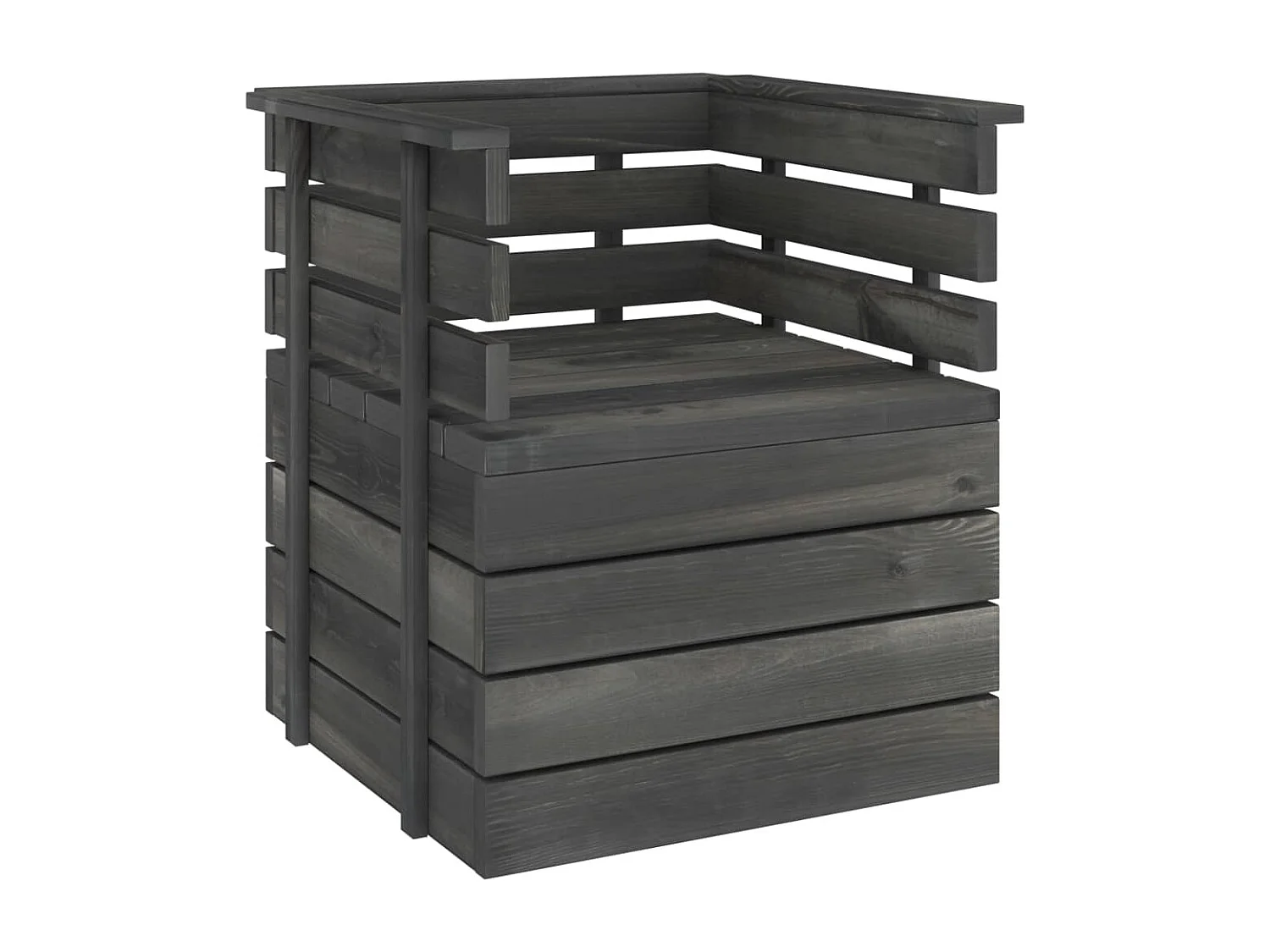 8 pcs conj. lounge de paletes p/ jardim pinho cinzento-escuro