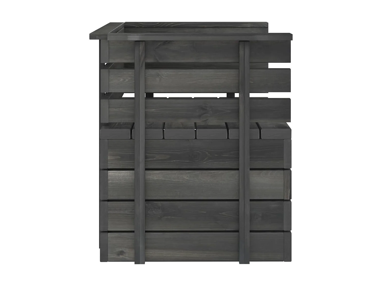 8 pcs conj. lounge de paletes p/ jardim pinho cinzento-escuro