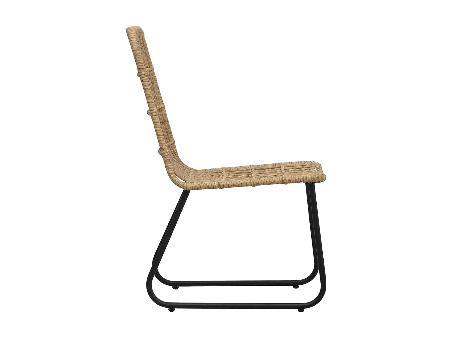 Set da Pranzo da Giardino 3 pz in Polyrattan e Vetro