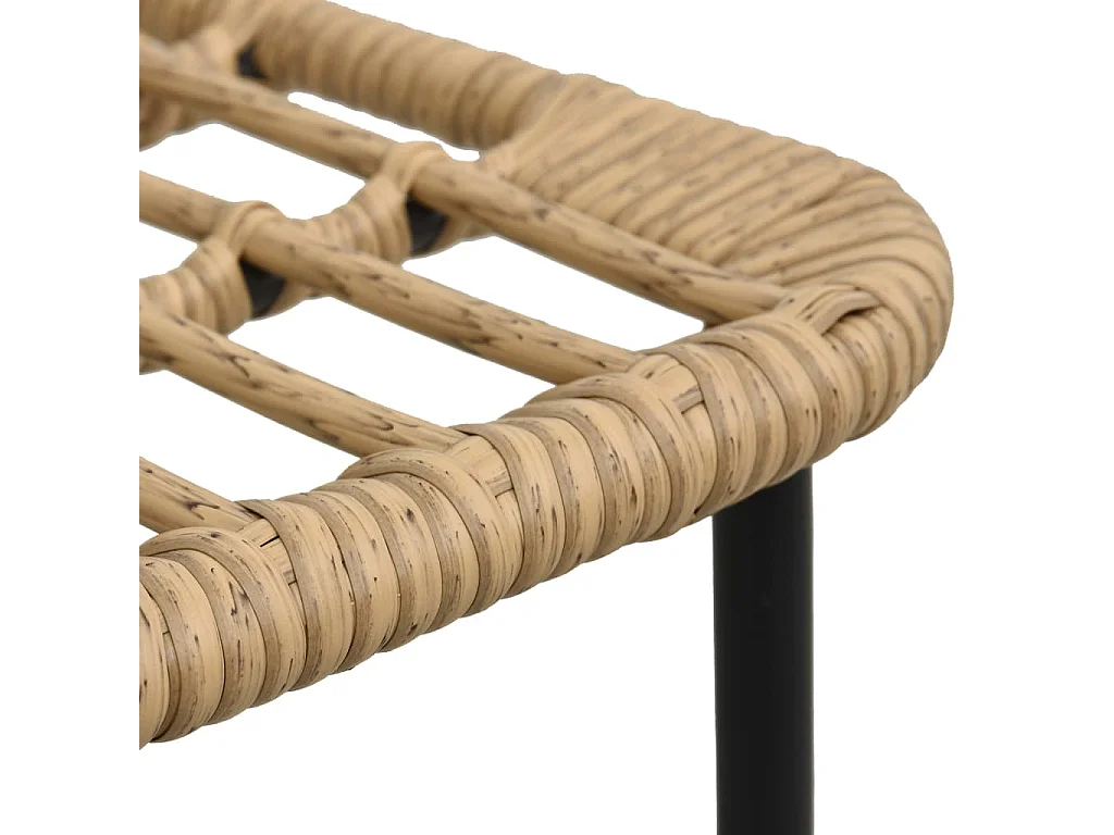 Set da Pranzo da Giardino 3 pz in Polyrattan e Vetro