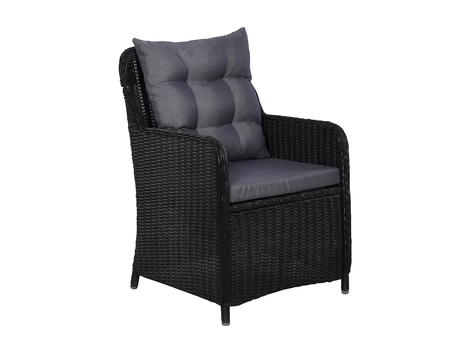 9 pcs conjunto de jantar para jardim vime PE preto