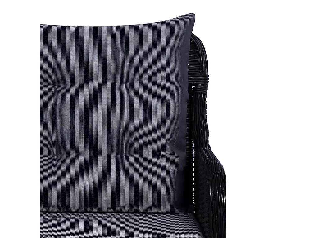 9 pcs conjunto de jantar para jardim vime PE preto