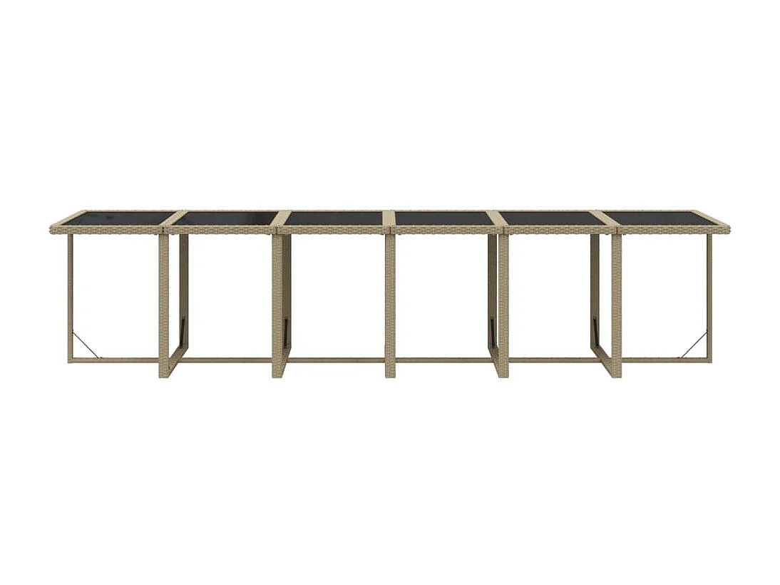 Ensemble à manger de jardin coussins 13pcs Résine tressée Beige