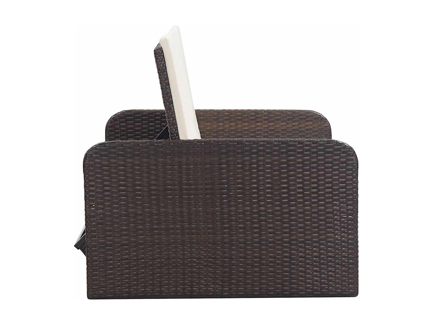 Salon de jardin 2 pcs avec coussins Résine tressée Marron