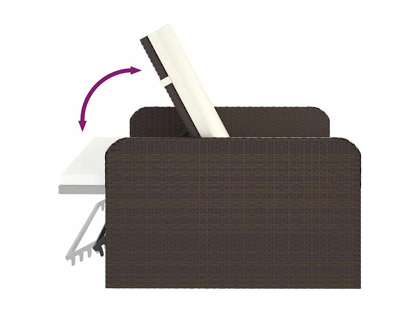 Salon de jardin 2 pcs avec coussins Résine tressée Marron