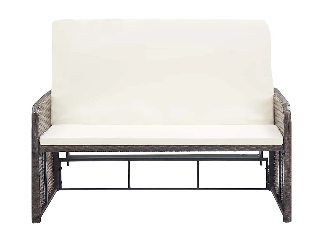 Salon de jardin 2 pcs avec coussins Résine tressée Marron